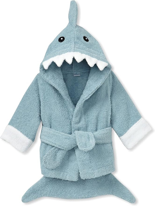 Baby Aspen Baby Shark Hooded Towel/Newborn Spa Bath Robe, Baby Beach Towel | Baby Bath Towel
