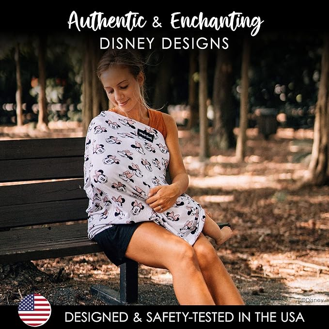 Milk Snob Original Disney 5-in-1 Cover, Minnie Mouse, Added Privacy for Breastfeeding, Baby Car Seat, Carrier, Stroller, High Chair, Shopping Cart, Lounger Canopy - Newborn Essentials, Nursing Top