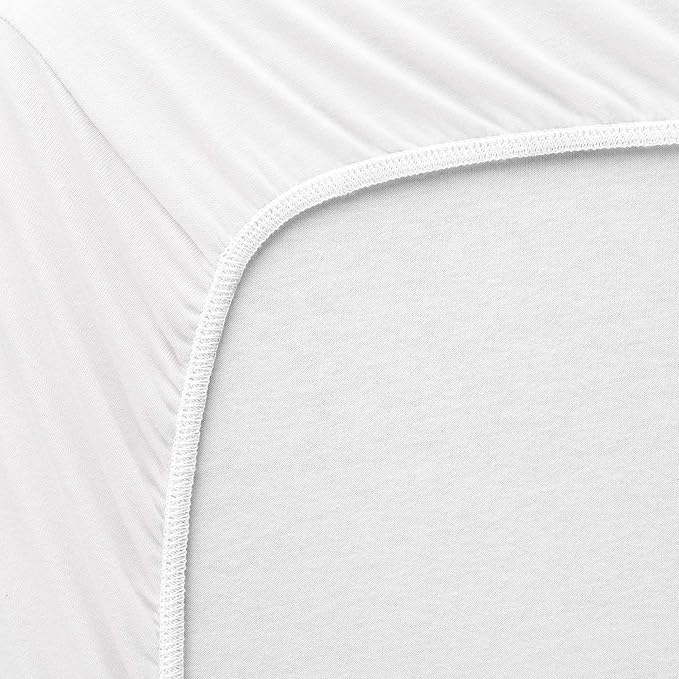 SheetWorld Fitted Pack N Play Playard Sheet Compatible with Dream On Me Nest Playard 25 x 37 inches, 100% Cotton Jersey, Hypoallergenic, Butter Soft, Organic White, Made in USA