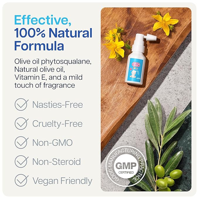 NAVEH PHARMA Cradle Cap Cleanser For Baby & Kids | 100% Natural Cradle Cap Treatment | Spray & Wash No Scrubbing | Better Than Shampoo Or Brush | Help With Dandruff | Olive Oil & Squalane | 1 FL OZ