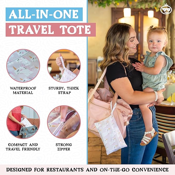 Travel Silicone Baby Feeding Set - Portable Toddler Plates with Suction, Soft Baby Spoon & Fork, Lightweight Foldable Silicone Bib & Waterproof Storage Bag – 6 Piece Set (dark pink)