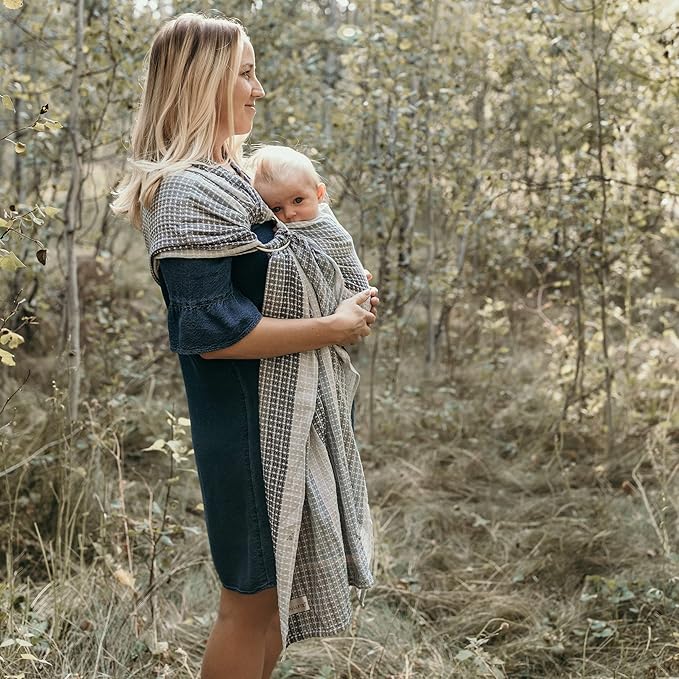 Hip Baby Wrap - Baby Wraps Carrier for Infants and Toddlers - Soft, Durable Cotton Toddler Sling Carrier for Babies 8-35 lbs - Comfortable, Versatile for Nursing, Baby Shower Gifts - Moon Honeycomb