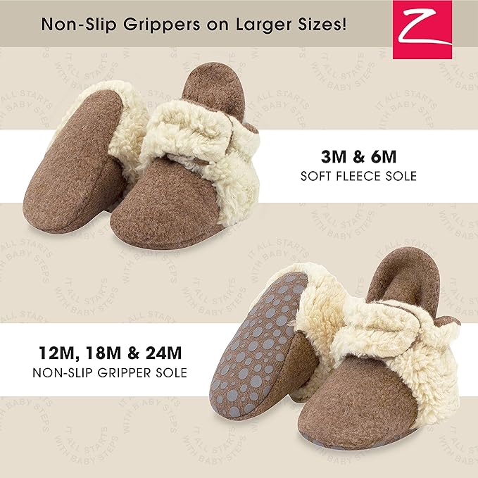 Zutano unisex-baby Cozie Fleece Baby Booties With Grippers