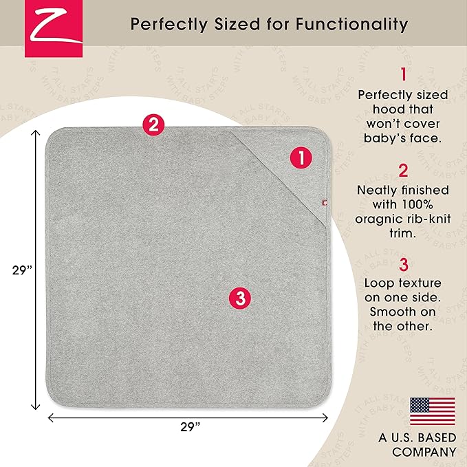 Zutano Hooded Baby Towels, Organic Cotton Baby Bath Towel, Ultra Soft and Absorbent Baby Towel for Newborn and Infant | Girl, Boy, and Unisex Towel Set, Rubber Duckies, 1-Pack